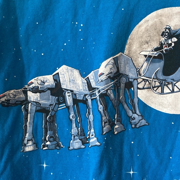 Star Wars T-Shirt- Darth Vader Santa with At-At reindeer - Picture 3 of 6